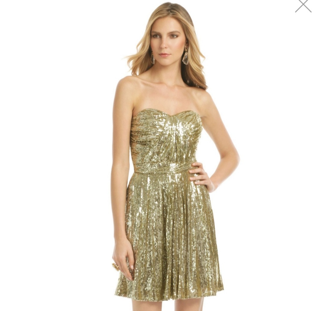 Gorgeous gold sequin Badgley Mischka dress. Size 2